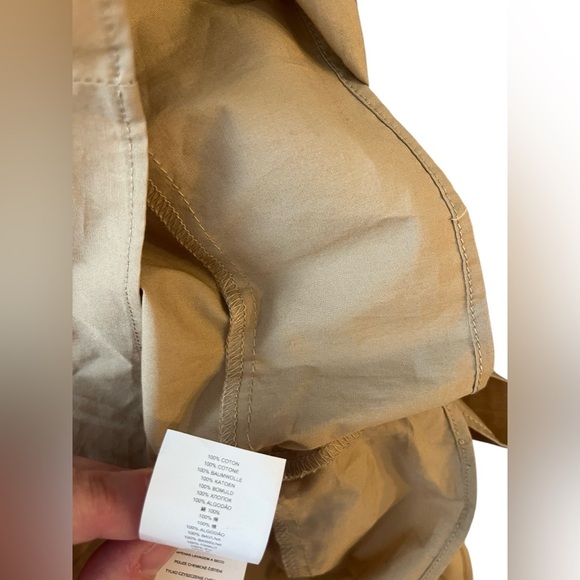 MICHAEL MICHAEL KORS Wrap Balloon-Sleeve Top Khaki Solid Collared Sz XS - Picture 8 of 10